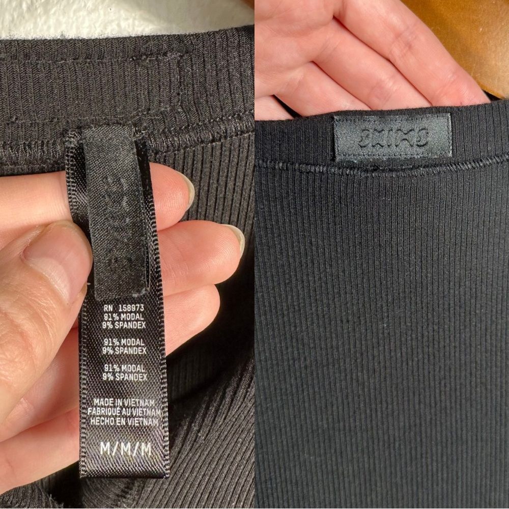 SKIMS Black Soft Lounge Button Up Henley Ribbed Sleep Romper Size Medium Casual - Picture 8 of 16